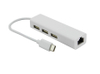 3 USB Port Multi-function Type C 3.0 to RJ45 10M/100M/1000M Gigabit Ethernet Network Lan Adapter 